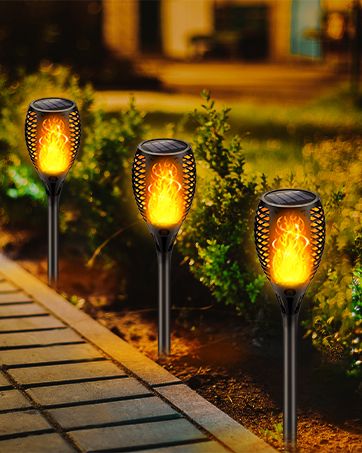 Waterproof Outdoor Solar Torch Light with Flickering Flame